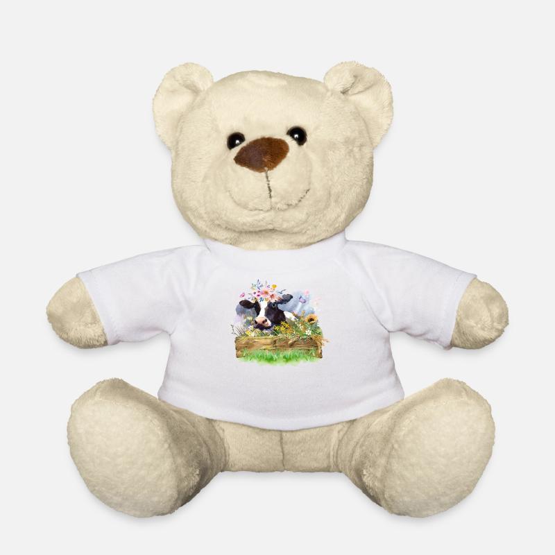 Kuh-Aquarell - Teddy - Weiß