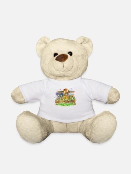 Ziege Aquarell - Teddy - Weiß