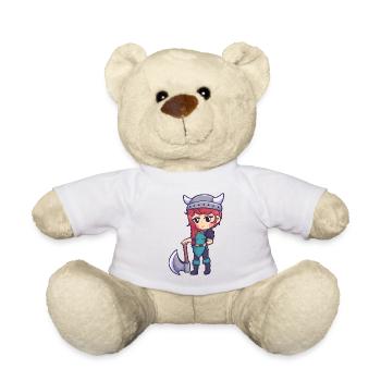 Viking fille hache guerrier femme - Nounours - blanc - Devant