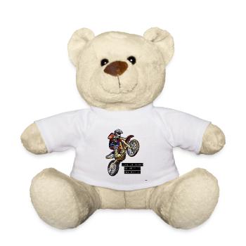 Lustiges Motocross Motorrad Enduro Geschenk - Teddy - Weiß - Vorne