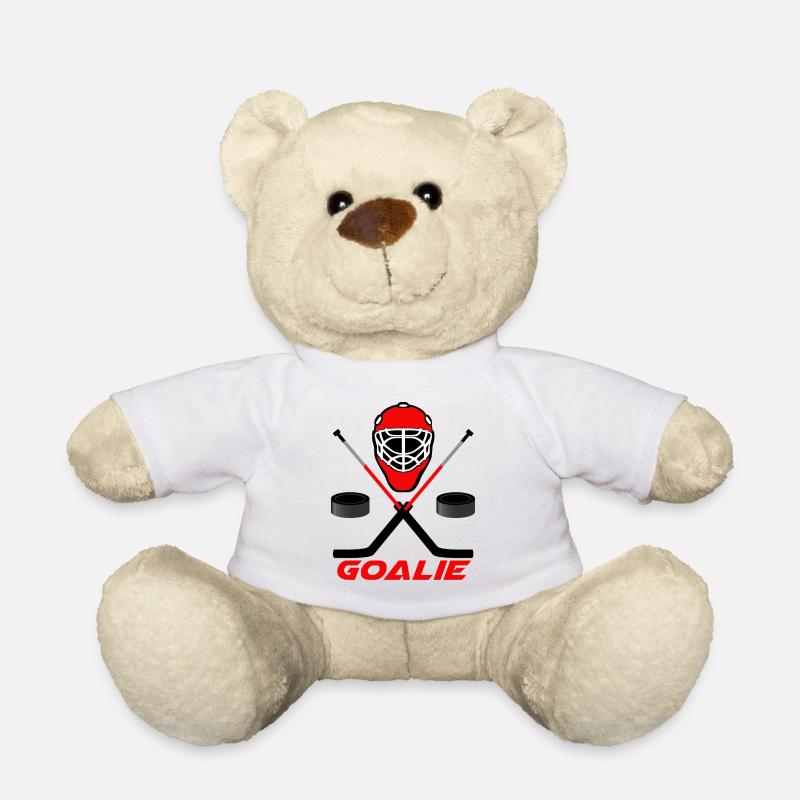 Eishockey Goalie rot - Teddy - Weiß