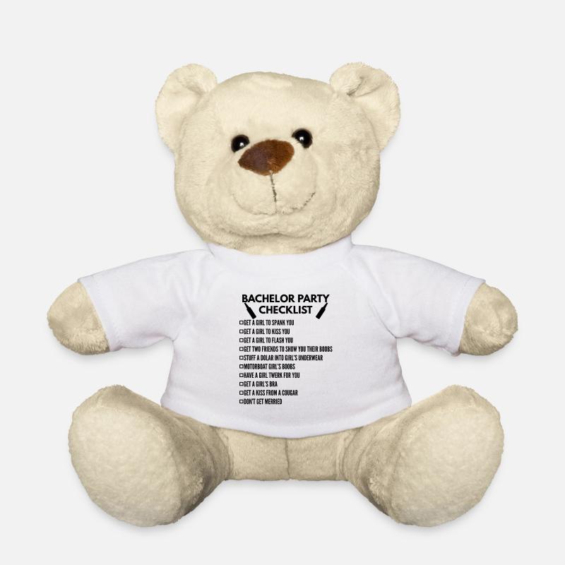 Bachelor party checklist - Teddy Bear - white