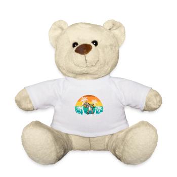 Dabbing Esel vor Palmen Urlaub Mallorca - Teddy - Weiß - Vorne