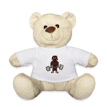 Dachshund bodybuilding gift for Dachshund owners - Teddy Bear - white - Front