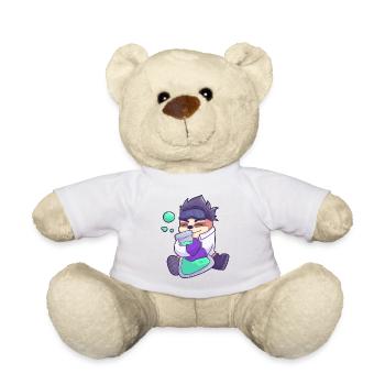 mad scientist sloth nerd - Teddy Bear - white - Front