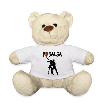 Salsa tanzen Tänzer Geschenk Geschenkidee Tanzkurs - Teddy - Weiß - Vorne