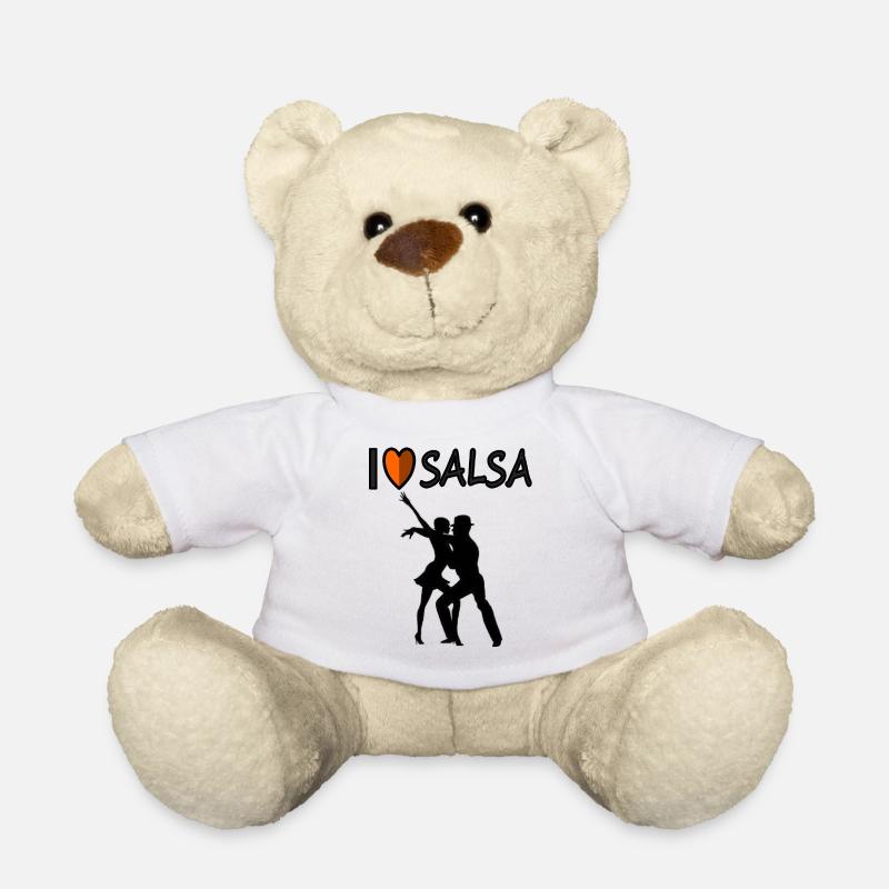 Salsa tanzen Tänzer Geschenk Geschenkidee Tanzkurs - Teddy - Weiß