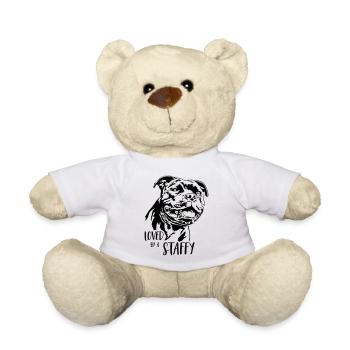 STAFFORDSHIRE BULL TERRIER Staffy Wilsigns - Teddy Bear - white - Front