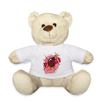 PENG! Comiczeichnung Bild Bombe Vintage Retro - Teddy - Weiß - Vorne