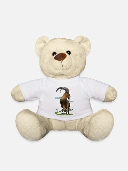 Capricorne, Montagne, Alpes - Nounours - blanc