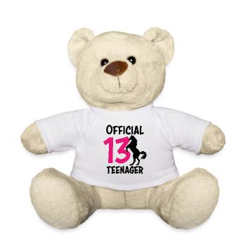 13th birthday 13 years teenager gift girl - Teddy Bear - white - Front