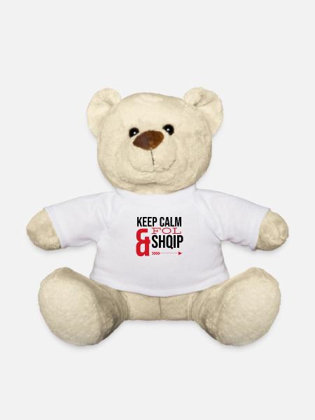 Keep calm and fol shqip Kuq e Zi Shqiptar Albanians - Teddy Bear - white