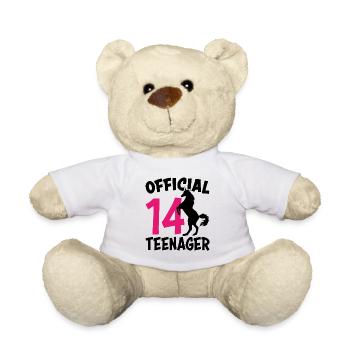 14th birthday 14 years teenager gift girl - Teddy Bear - white - Front