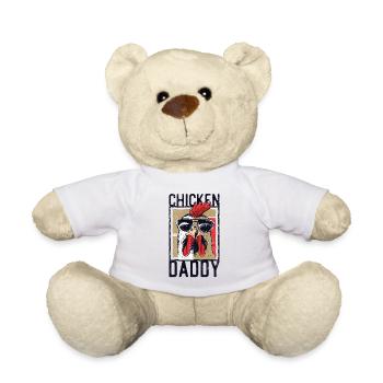 Chicken Daddy-funny design for the rooster in the basket - Teddy Bear - white - Front
