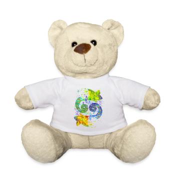 Colorful Yin-Yang Chameleon – Harmony - Teddy Bear - white - Front