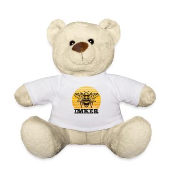 Imker Imkerei Symbol Logo Honigbiene Bienenzüchter - Teddy - Weiß - Vorne