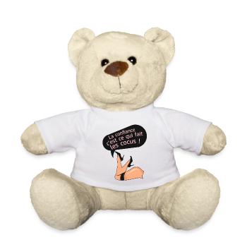 confiance cocus humour fesse cul citation couple - Nounours - blanc - Devant