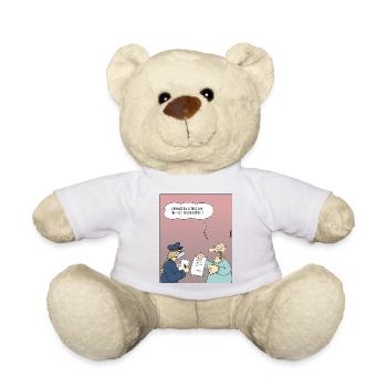 4256 VollpfostenIdiotenSchlappschwanzattest - Teddy - Weiß - Vorne