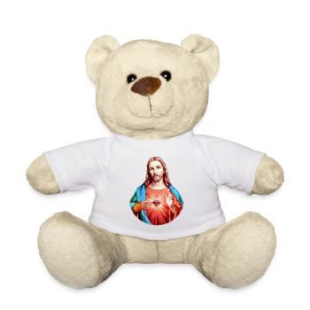 Jesus Christ | Heart of Jesus left hand blessing t-shirt - Teddy Bear - white - Front