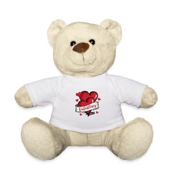 Valentine's day couple gift hearts - Teddy Bear - white - Front