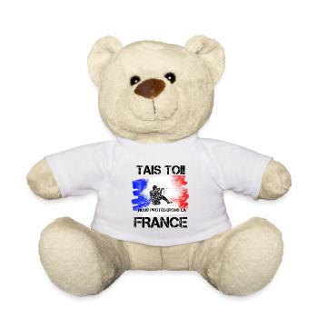 T-shirt shut you we will protect the french gift - Teddy Bear - white - Front