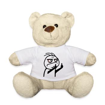 Mittelfinger Meme Fick dich Strichmännchen - Teddy - Weiß - Vorne