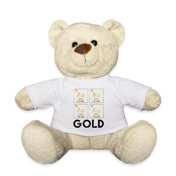 Or (Au), Or dans le tableau périodique, Sweat à capuche or - Nounours - blanc - Devant