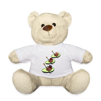 Canoe Avocado Race Paddle Boat Kids Child - Teddy Bear - white - Front