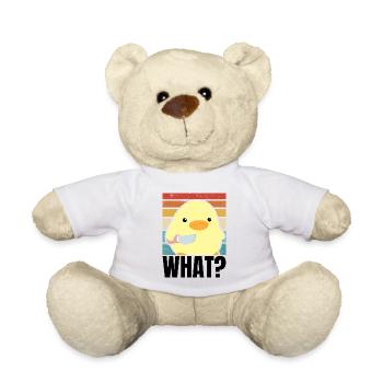 Süße Ente mit Messer Küken Huhn Gans Was Retro Sun - Teddy - Weiß - Vorne