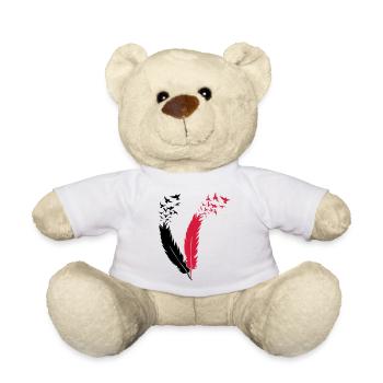 feather fly birds - Teddy Bear - white - Front