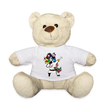 Dabbing Unicorn Pirates Gift - Teddy Bear - white - Front