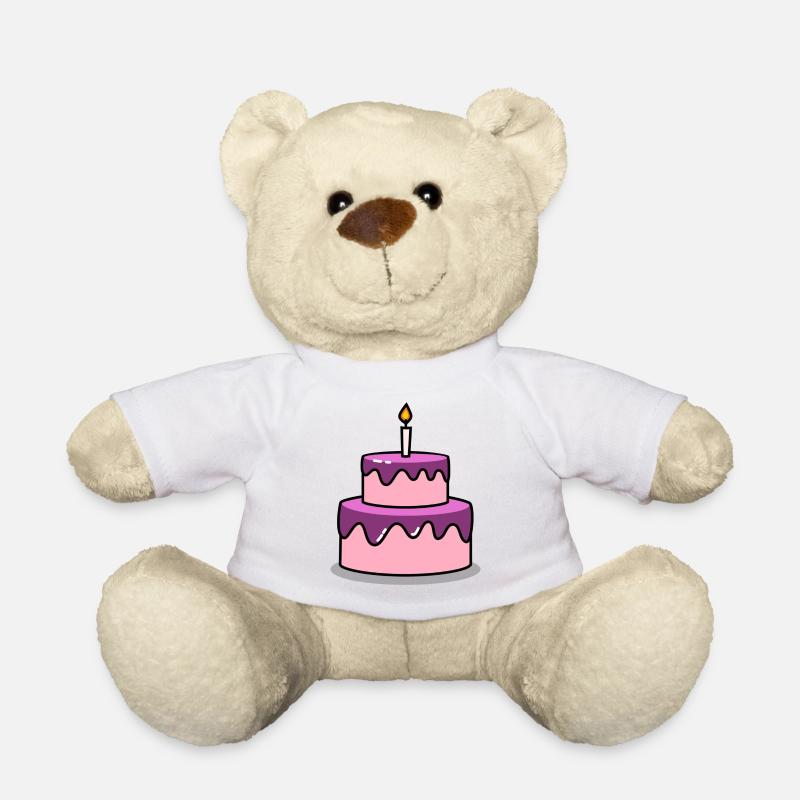 Anniversaire gâteau d'anniversaire - Nounours - blanc