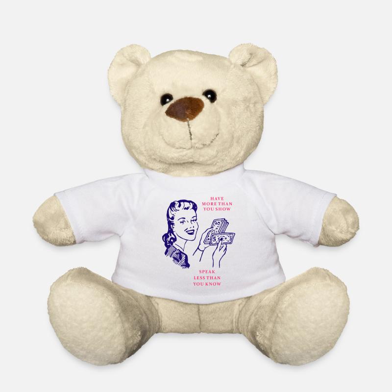 Speak Less Than You Know quote graphic - Teddy Bear - white