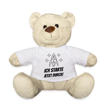 Ich starte jetzt durch - Motivation Spruch - Teddy - Weiß - Vorne