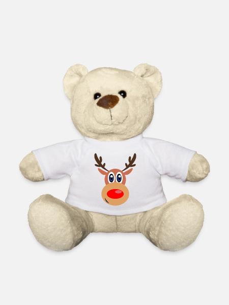 Rudolph Weihnachten Rentier Gesicht - Teddy - Weiß