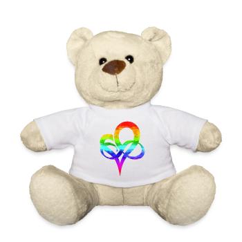 Polyamorie Herz Symbol Farbverlauf LGBTQ - Teddy - Weiß - Vorne
