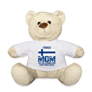 Finnish Mom Finnland-Flagge zum Muttertag - Teddy - Weiß - Vorne