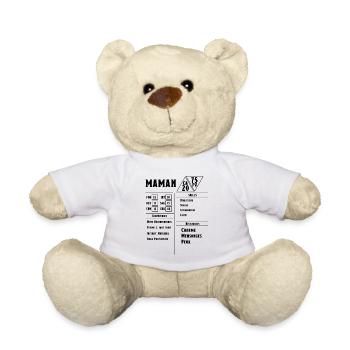 MAMAN Fiche Stats JDR RPG - Nounours - blanc - Devant