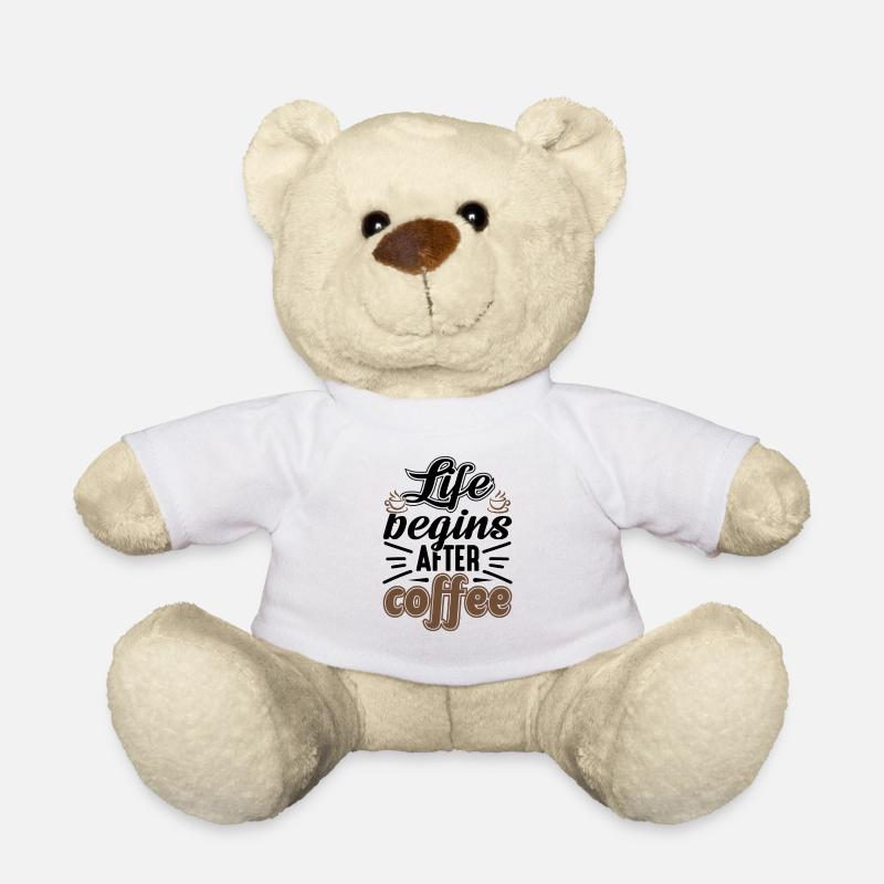 Life Begins After Coffee - Teddy - Weiß