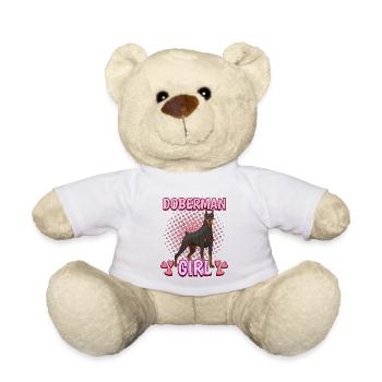 Dobermann Doberman Girl - Teddy Bear - white - Front