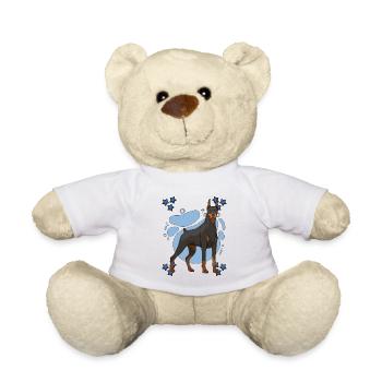 Dobermann Doberman Blue Design - Nounours - blanc - Devant