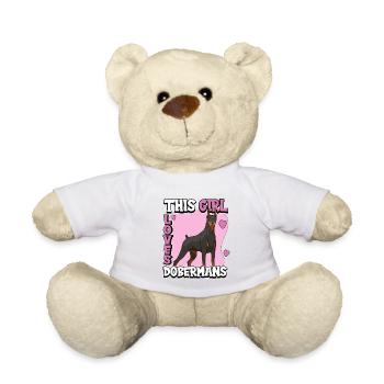 Doberman This Girl Loves Dobermans - Teddy Bear - white - Front