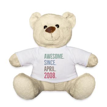 Awesome Since April 2008 - Teddy Bear - white - Front