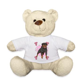 Rottweiler Heart Design - Teddy Bear - white - Front