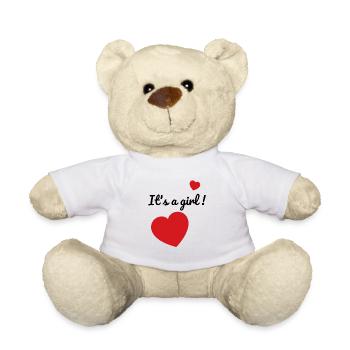 Its a girl schwarz - Teddy - Weiß - Vorne
