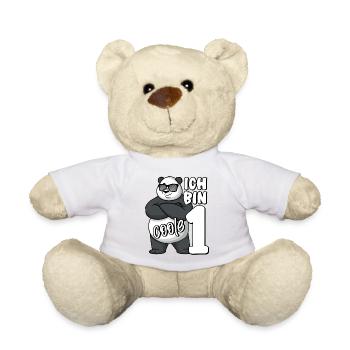 1. Geburtstag Junge 1 Jahr Panda Ich bin coole 1 - Teddy - Weiß - Vorne