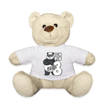 8. Geburtstag Junge 8 Jahre Panda Ich bin coole 8 - Teddy - Weiß - Vorne