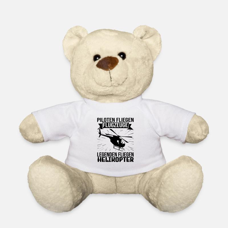 Helikopter Pilot Hubschrauber - Teddy - Weiß