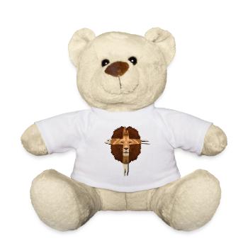 Löwe Kreuz Christliches Geschenk - Teddy - Weiß - Vorne