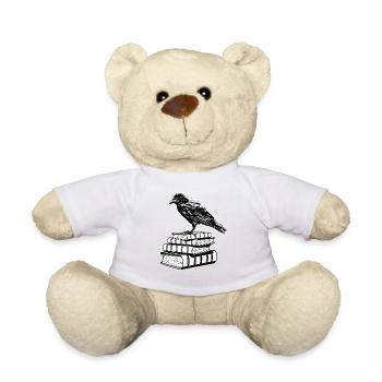 Dark Academia Aesthetic Raven Crow On Old Books - Teddy Bear - white - Front